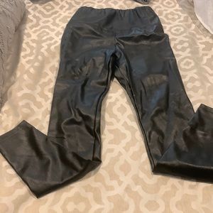 Love fire black leather like pant with elastic waistband size medium